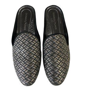 Women's  Donald J Pliner Baz Mule Slip On‎ Metallic Woven Gray Size 6
